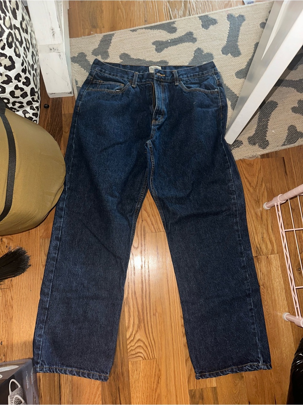Relaxed Fit Men's Dark Blue Jeans